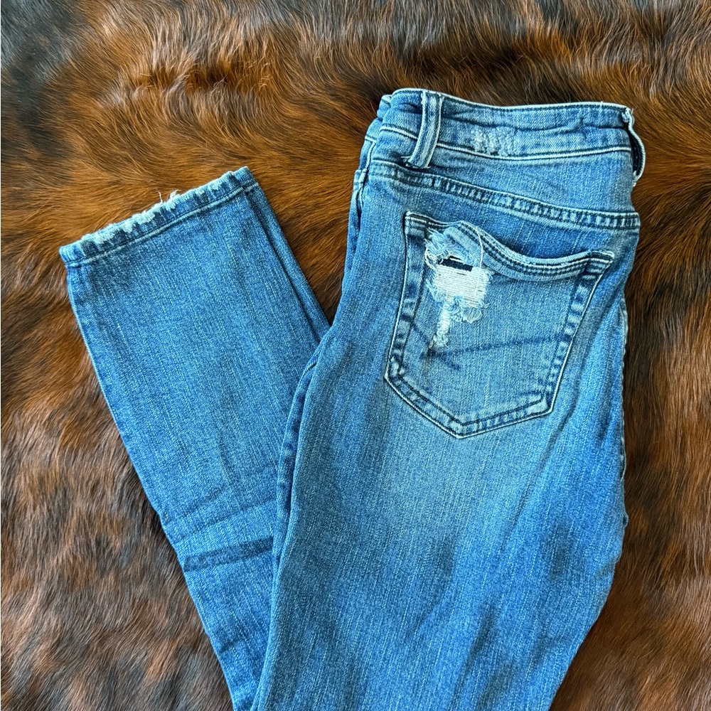 Classic Blue Distressed Women's Jeans